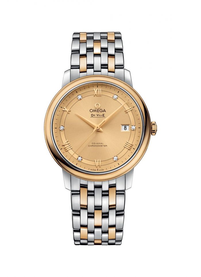 出售男士欧米茄手表一块、精钢-黃金表壳 搭配 精钢-黄金表链 424.20.40.20.58.001
