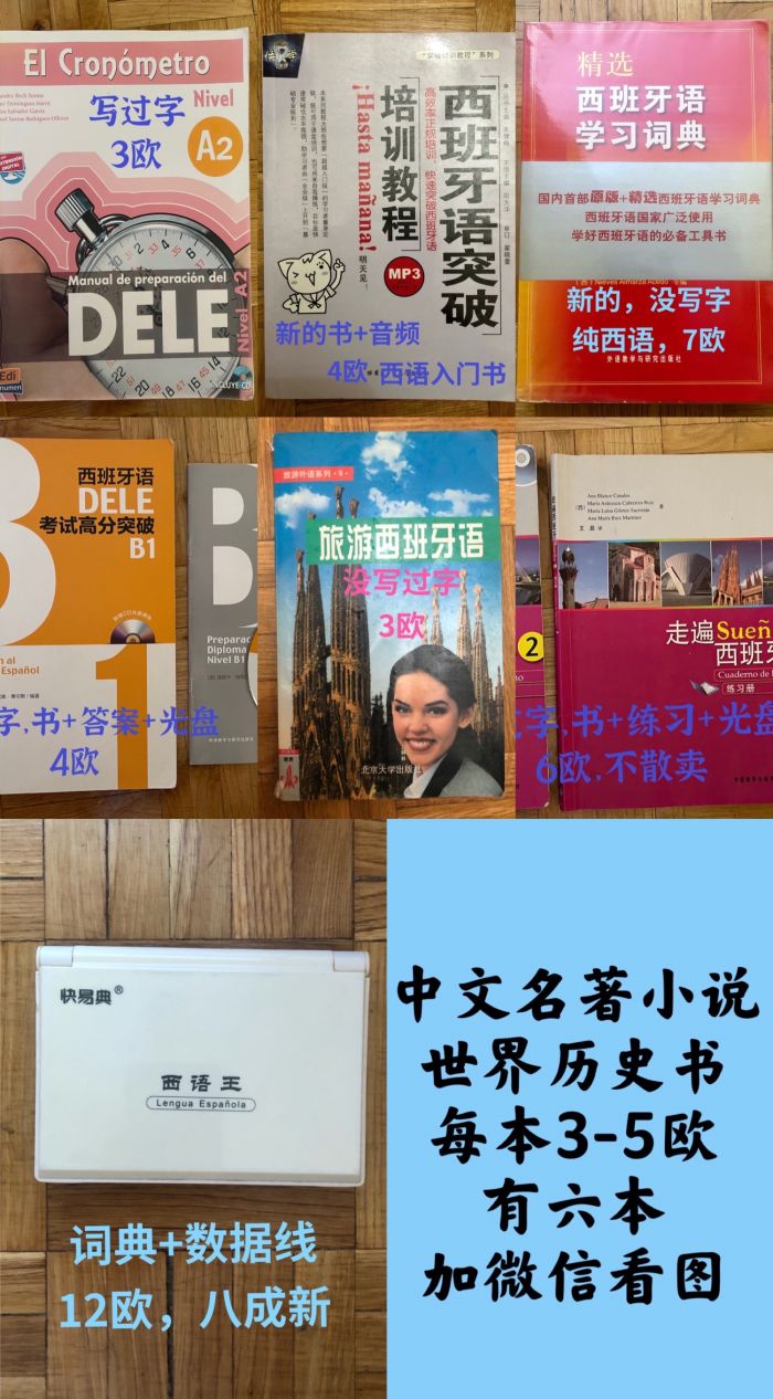 中文名著小说、西语学习用书、词典